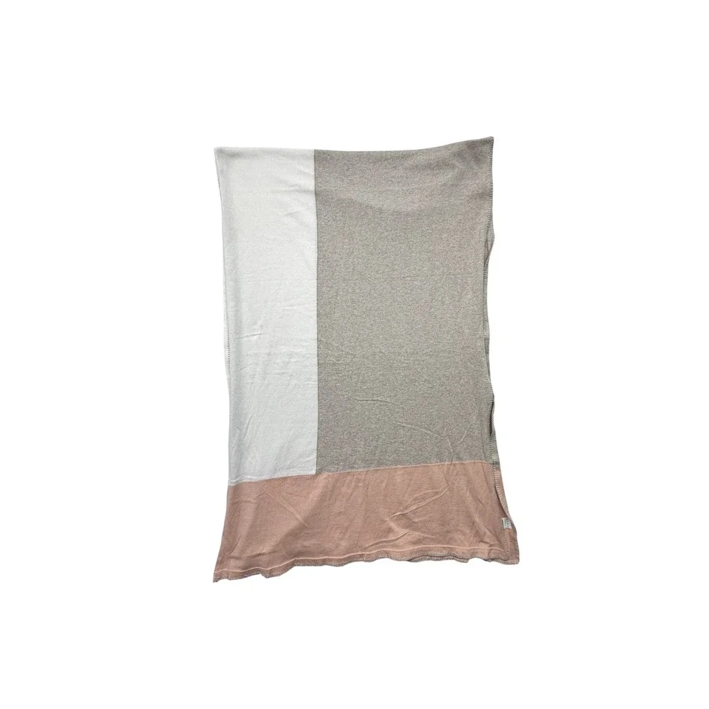 Zestt Organics Dreamsoft Cotton Colorblock Wrap Scarf Pink Beige Cream OS